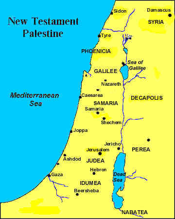 Map of Israel in the time of the New Testament